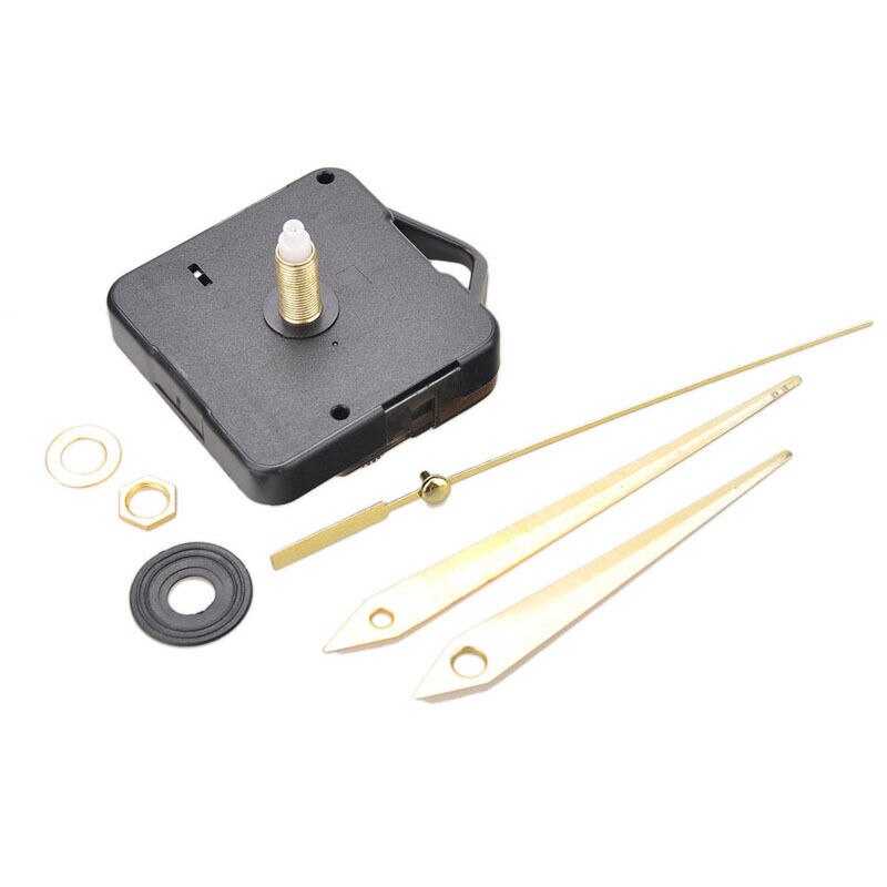 1 Set 10 MM Spindle Long Red Black Hollow Out Hands Quartz Clock Movement Mechanism Parts Kit Diy Repair Tool With Golden Hands