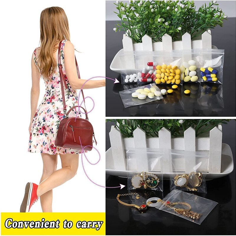 Small Plastic Bags, 1000 Count 5X7cm Transparent And Durable Small Zipper Closure Bag, Mini Zipper Closure Bags
