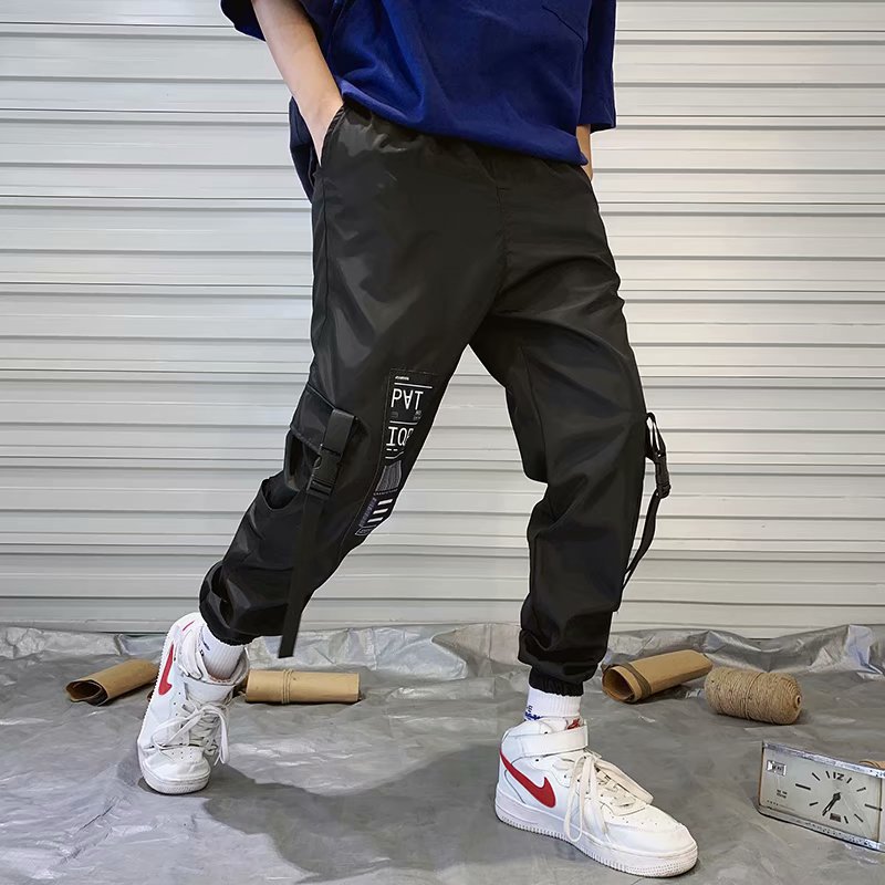 Ribbons pantalones Harem para hombre, pantalones elásticos de cintura para hombre, pantalones de Hip Hop para ocio, novedad de , pantalones casuales de de verano para hombres