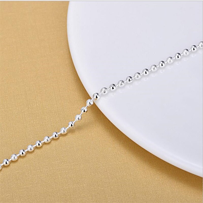 Tjp 925 silberne damen-fußkettchen, trendiger schmuck mit glatten, mattierten kugeln, silberne armbänder für mädchen und damen, party-accessoires