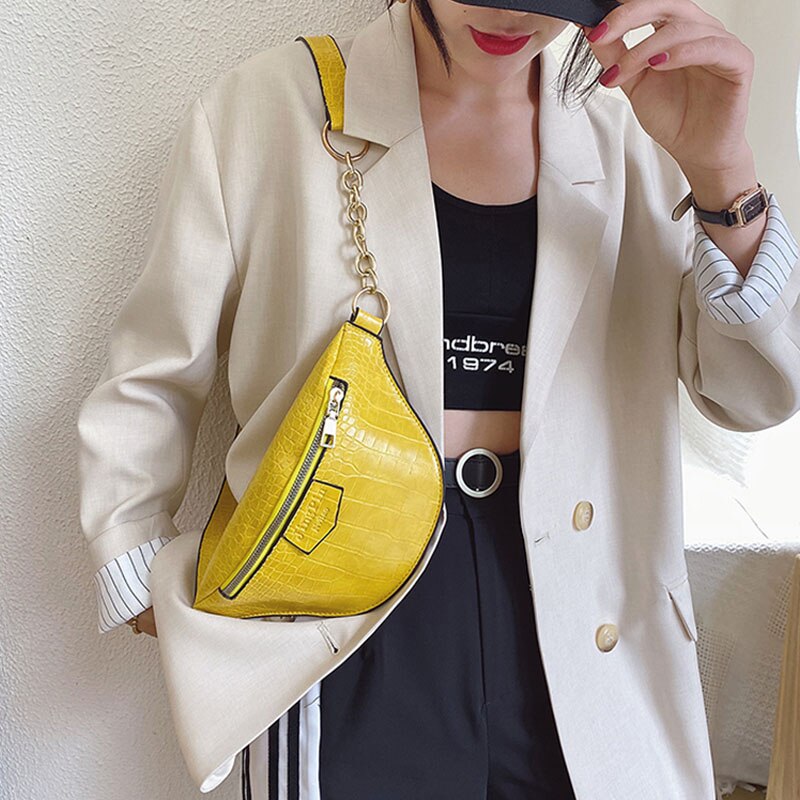Fanny Pack femmes taille ceinture sac Crocodile motif Vintage taille sacs femme Bum pochette téléphone en cuir poitrine sac ZY889