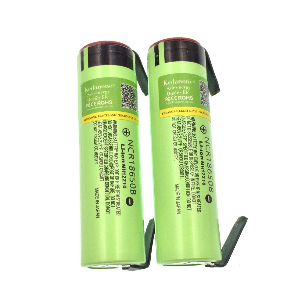 Original NCR18650B 3.7V 3400 mAh 18650 Rechargeable Lithium Battery Suitable for Panasonic Flashlight + DIY Nickel Film