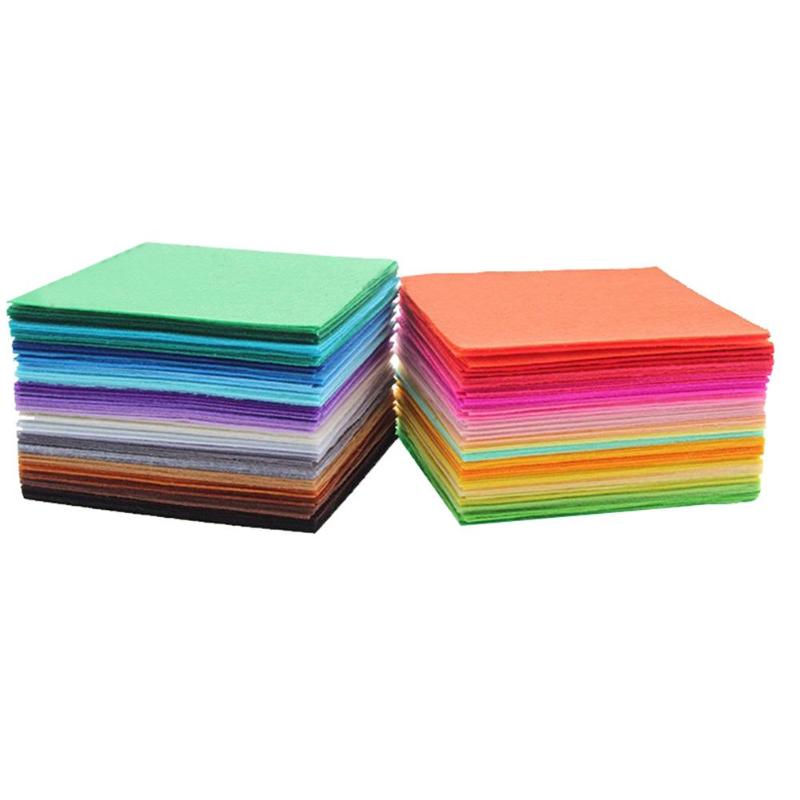 40 Stks/set Non-woven Ambachtelijke Vilt Polyester Doek Voelde Stof Bundel Voor Naaien Pop Handgemaakte Dikke Home Decor kleurrijke