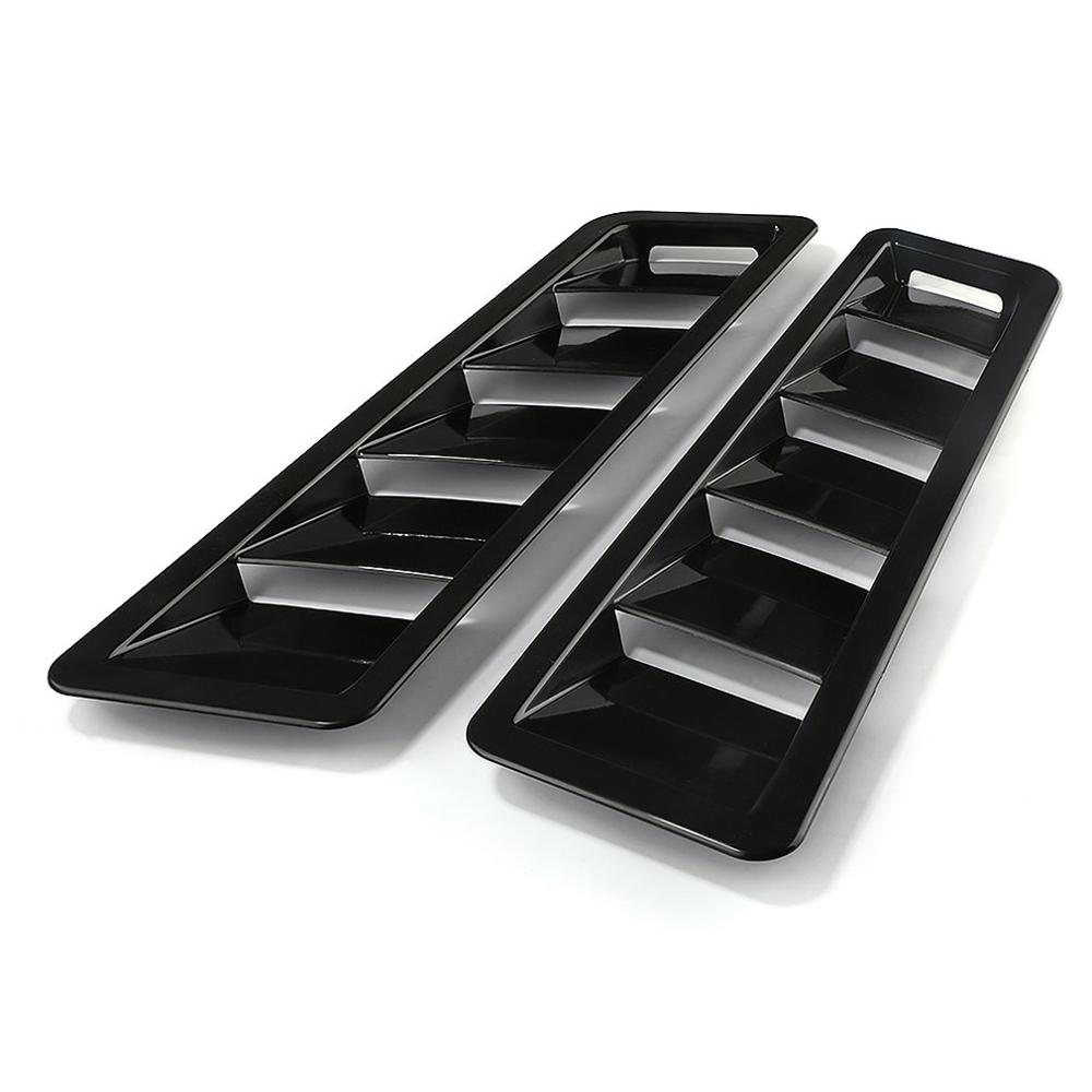 Air Flow Intake Universal Scoop Bonnet Side Fender Car Decorative Cover Hood Vent Louver Cooling Panel Trim Set