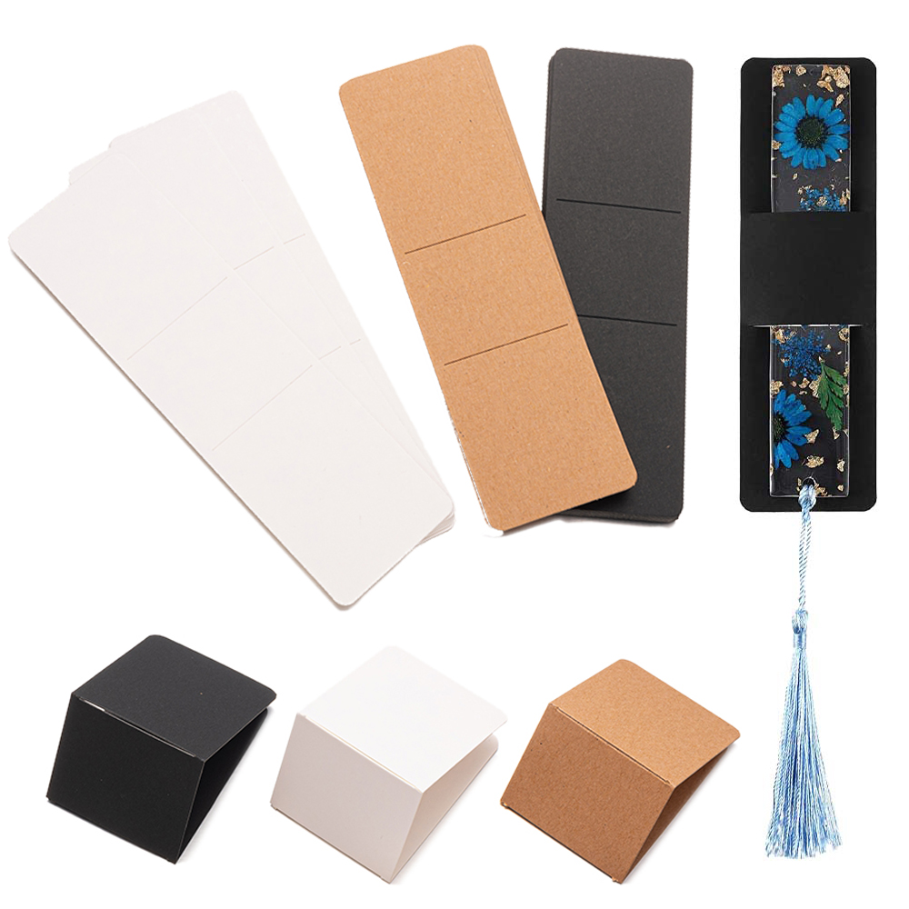 Marcapáginas en blanco con cubierta de papel, tarjetas de exhibición, marcador dibujado a mano, cartón, embalaje de , accesorios de decoración, 10 unidades por lote