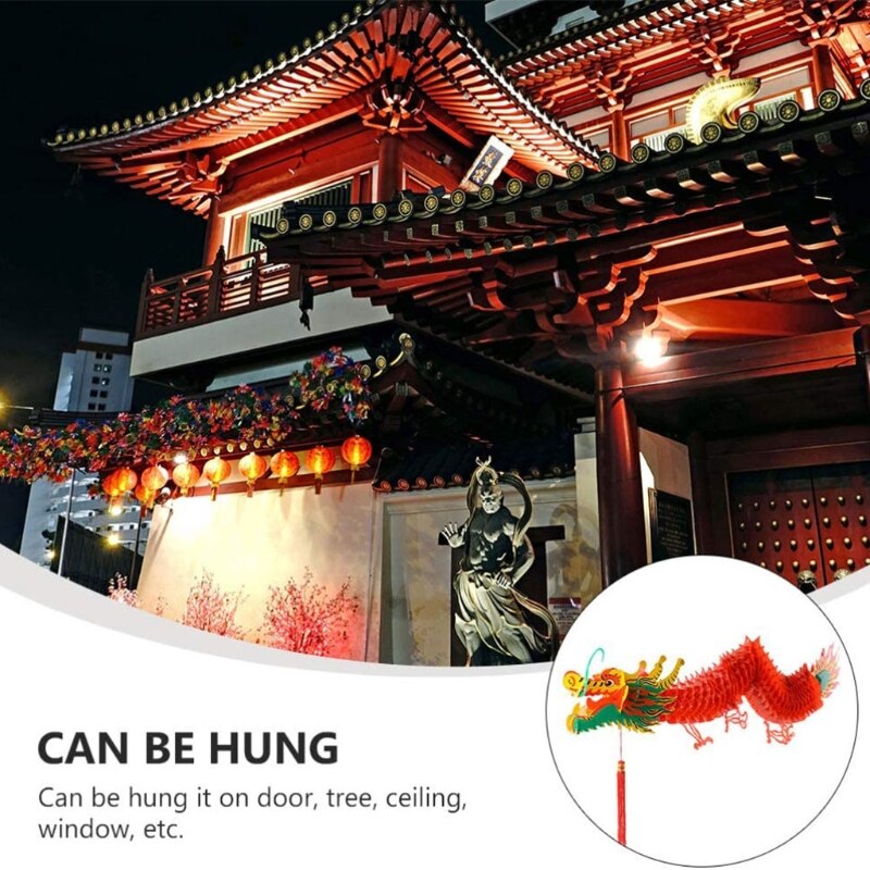 1.5m/1.0m Spring Festival Dragon Lantern Chinese Year Hanging Paper Lamp