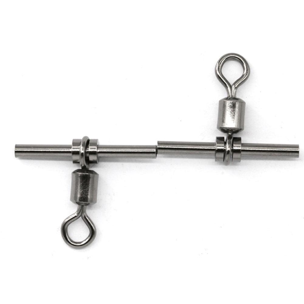 10pcs Outdoor Sports Hook Tackle Fishing Swivel Part Tool Tube Accessories Cross Line Crane Connector Snap Solid Ring Crimp