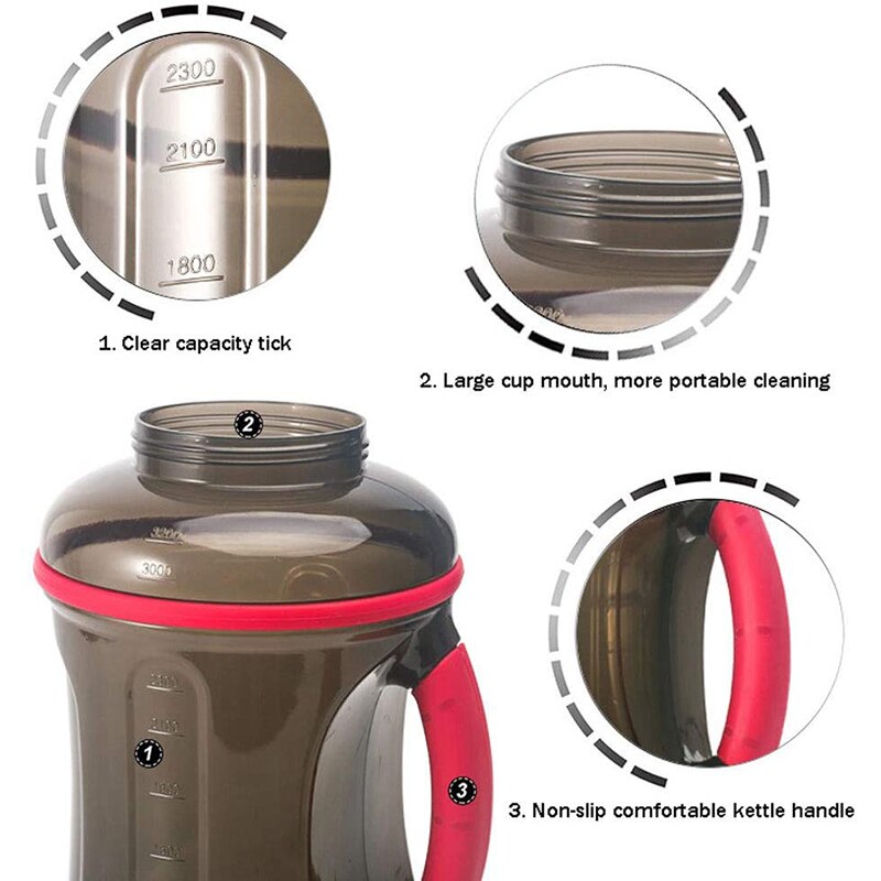 3.2l esportes garrafa de água portátil de grande capacidade para acampamento ao ar livre fitness gym exercício