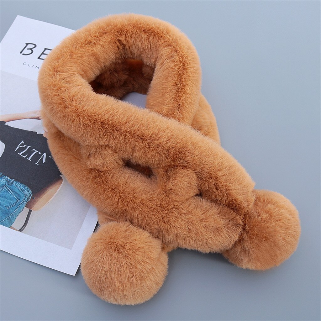 Enfants hiver écharpe pompon bébé écharpe garçons filles cou écharpes à tricoter avec fourrure boule foulard echarpe foulard A20