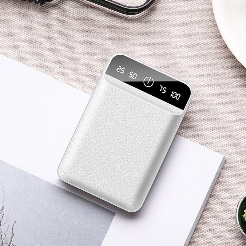 30000 Mah Power Bank Telefoon Oplader Draagbare Outdoor Travel Charger Poverbank Lcd Digital Display Mini Powerbank Voor Smartphones: White