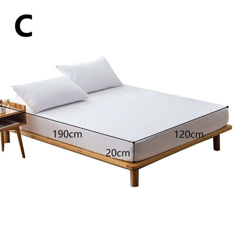 1Pc Waterdichte Matrashoes Effen Kleur Badstof Waterdicht Laken Witte Sprei Pad Protector Sprei: C