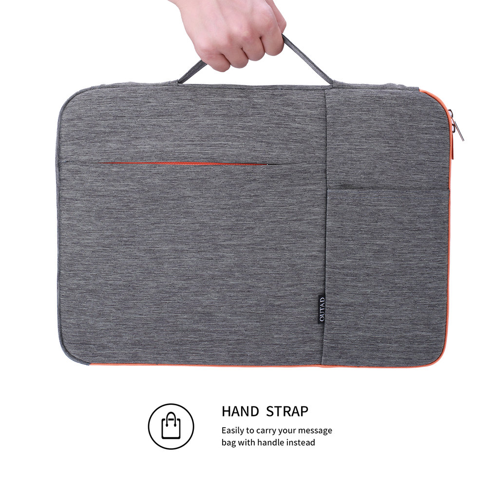 OUTAD 15 pouces étanche sacoche pour ordinateur portable organisateur avec poignée pour ordinateur portable/ordinateur portable/pour MacBook porte-documents antichoc