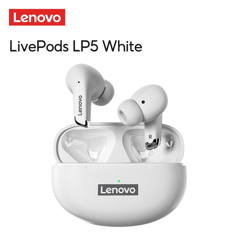 Lenovo LP5 Mini Bluetooth Oortelefoon 9D Stereo Waterdichte Draadloze Oordopjes Voor Iphone 13 Xiaomi Bluetooth Hoofdtelefoon Met Mic: White