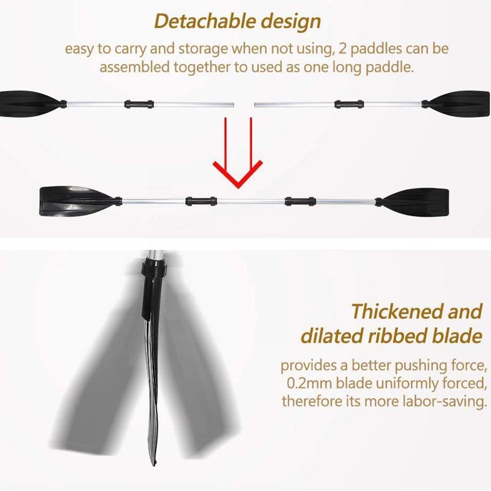 120-130cm 2 Pcs Boat Rafting Paddle Aluminum Alloy Fitting Canoe Afloat Oars Accessories Kayak Float Oar Boating Detach L3c9