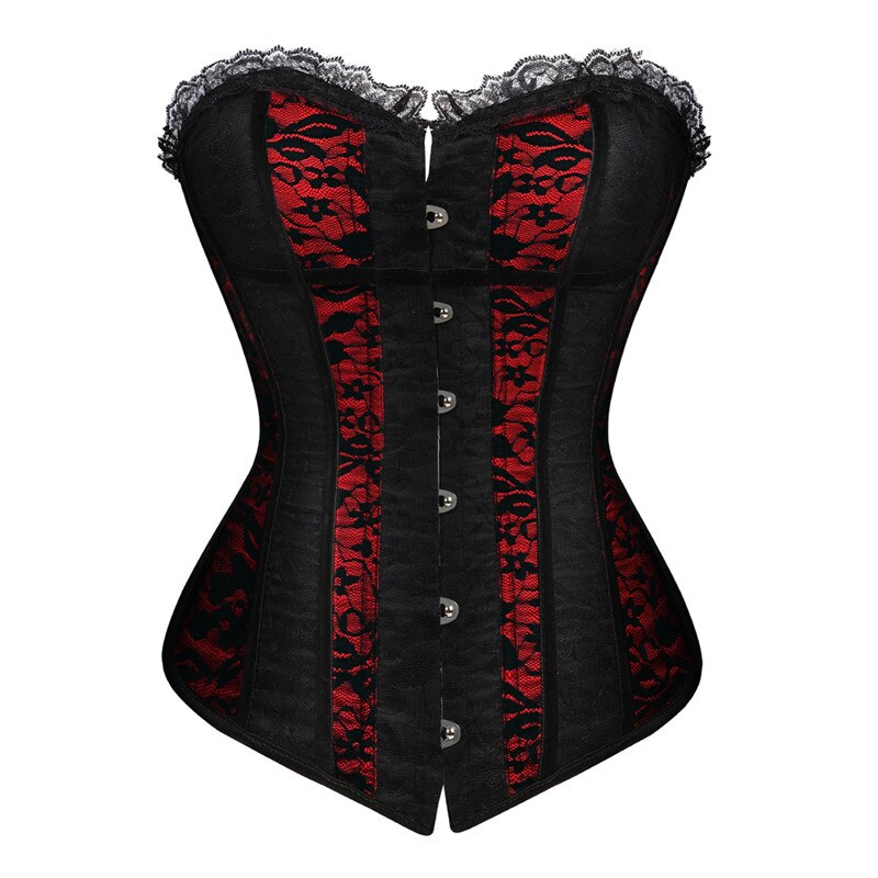 Sapubonva lace trim flower corset lingerie victori... – Grandado