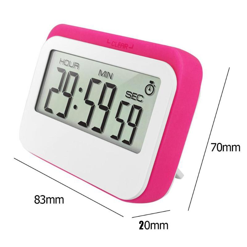 24H LCD Digital Large Screen Kitchen Timer Square Cooking Timer Count Up Countdown Alarm Magnet Clock Temporizador