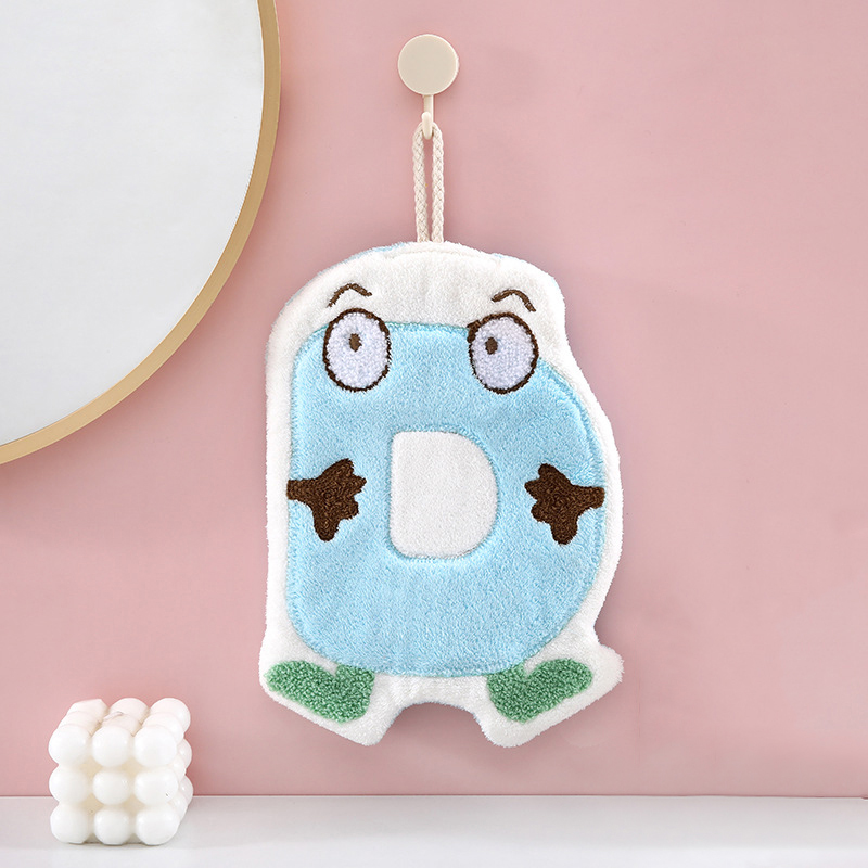 Asciugamano da cucina assorbente ad asciugatura rapida, per bambini, cartoni animati, anelli appesi, in microfibra, velluto corallo, bagno, camera da letto: Grigio