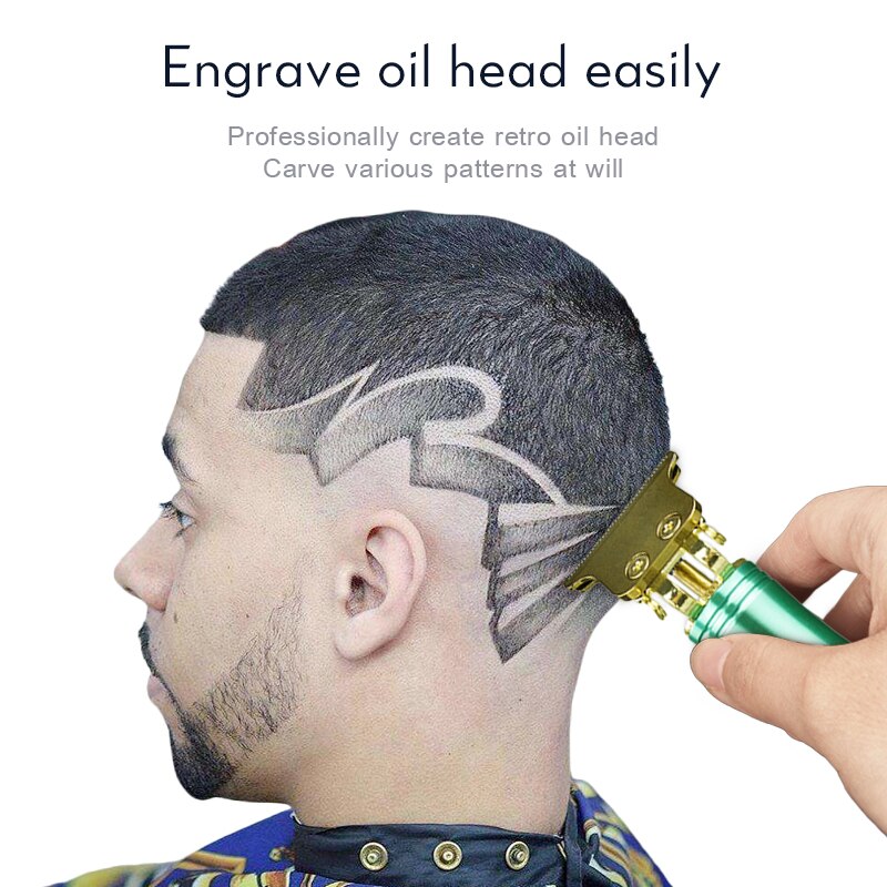 Kemei T9 USB Clipper Aparador de Pêlos Barbeiro Profissional Cabeleireiro Elétrica Escultura T Lâmina Delineador Mini Máquina de Corte