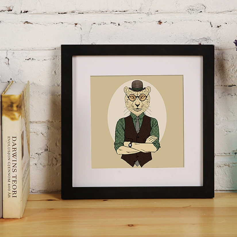 Wooden Nature Square Picture Frame,Plexiglass Include Poster Photo Frames For Wall Hanging Photo Frame 30X30 35X35cm