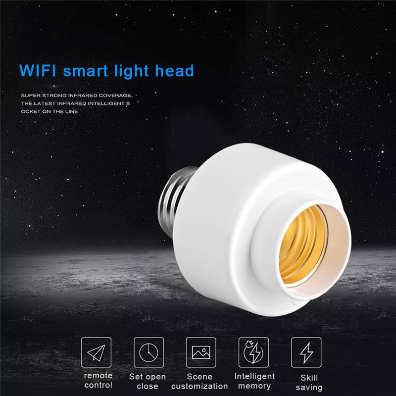 Choifoo Multi-funktion LED Clever Lampe Kopf WIFI Glühbirne Sockel Lampe Deckel Halfter WIFI Fernbedienung Schalter zeitliche Koordinierung Stimme Kontrolle E27
