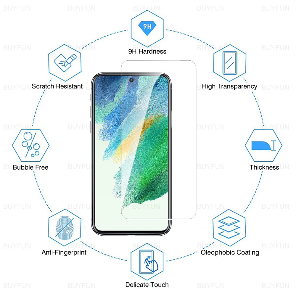 3 pçs protetor de tela para samsung galaxy s21 fe 5g cobertura completa protetora temperado vidro para samsung samsun s 21s s21fe 6.4 polegada
