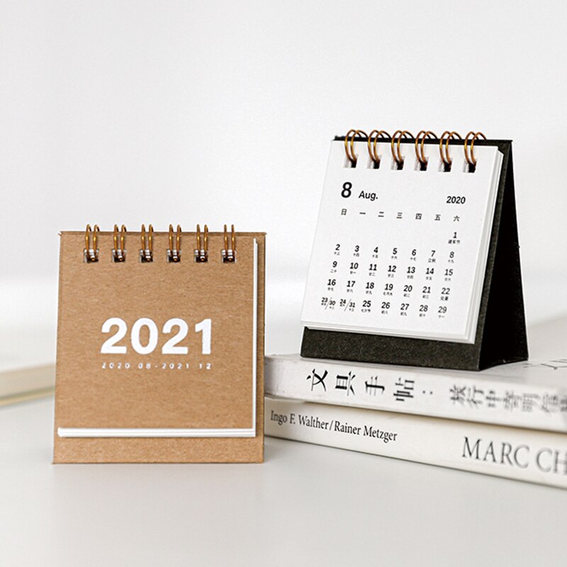 Home Office Mini Desk Calendar2021 Desktop Ornaments Portable Work Note Calendar Year Plan Schedule Back To School