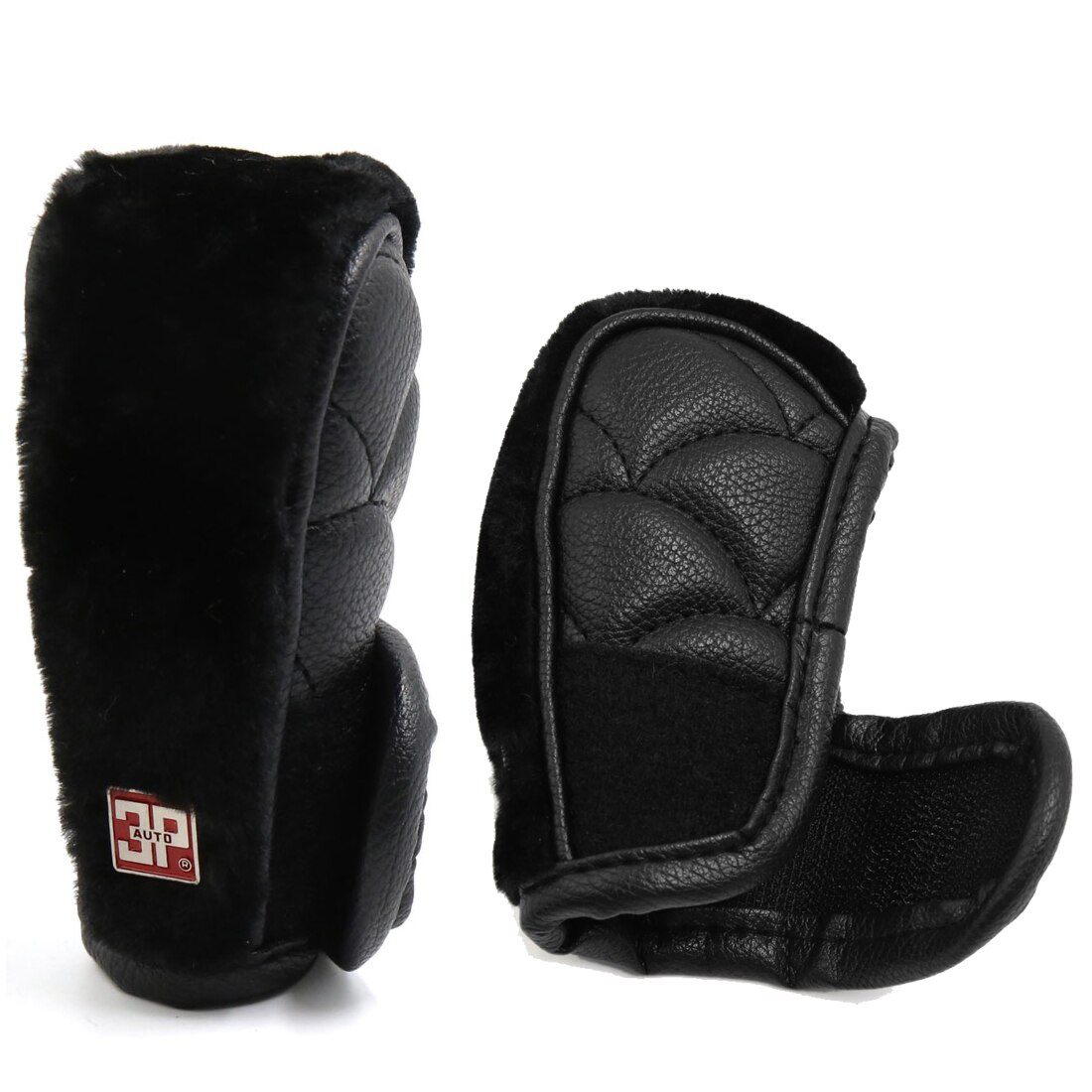 X Autohaux Gray Hoop Loop Fastener Nonslip Protective Cover For Manual Car Gear Lever Knob: Style 4