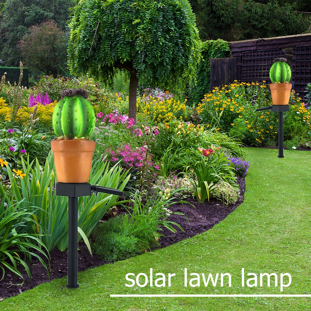 Led Zonne-energie Lamp IP65 Waterdichte Cactus Licht Sensor Controle Spike Licht Voor Outdoor Tuinpad Straat Binnenplaats Verlichting