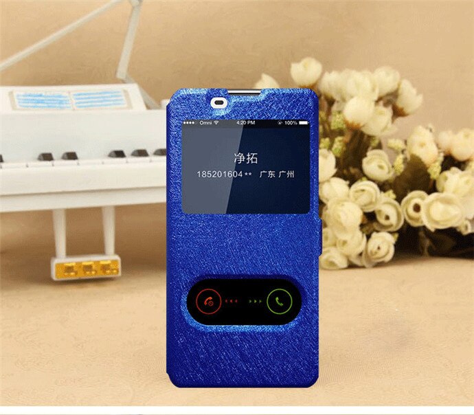 For Huawei Honor 4C Pro / TIT-AL00 HuaweiY6 Pro / TIT-L01 5.0" Case View Window Flip Cover Holder Stand Phone Cases on 4c Pro: Blue