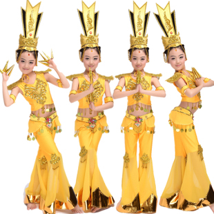 Kinderen Avalokitesvara prestaties kleding voor meisjes kostuums dans kleding klassieke dans Feitian