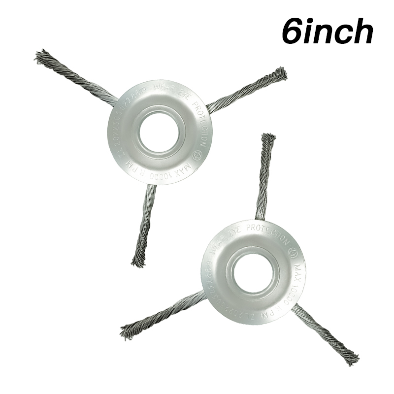 Lusqi Staaldraad Gras Trimmer Kop 6/8/9Inch Versterkte Universele Onkruidborstel Fit Rechte As Bosmaaier Verwijdering Mos Roest: WHITE