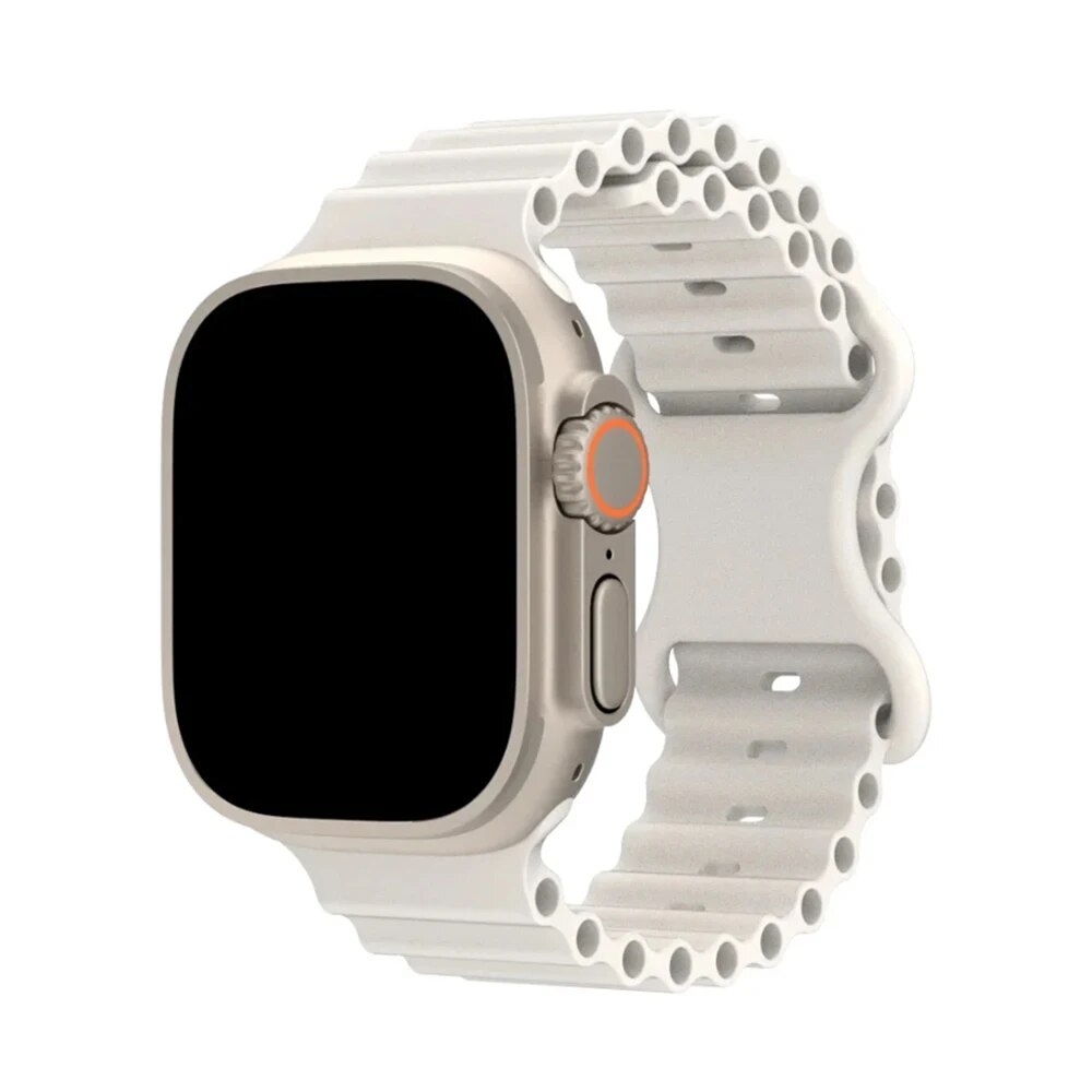Armband för apple watch ultra band 49mm ultra 1 ultra 2 49mm ocean belt sport silikonarmband corrrea för iwatch-serien ultra 49: Kaki