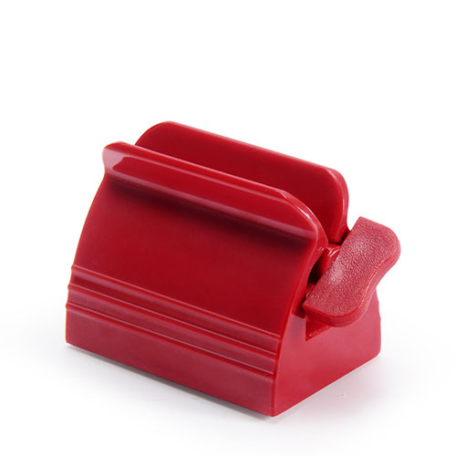 Toothpaste Squeezer Dispenser Facial Cleanser Tube Toothpaste Rolling Toothpaste Holder Bathroom Accessories Set: B-red