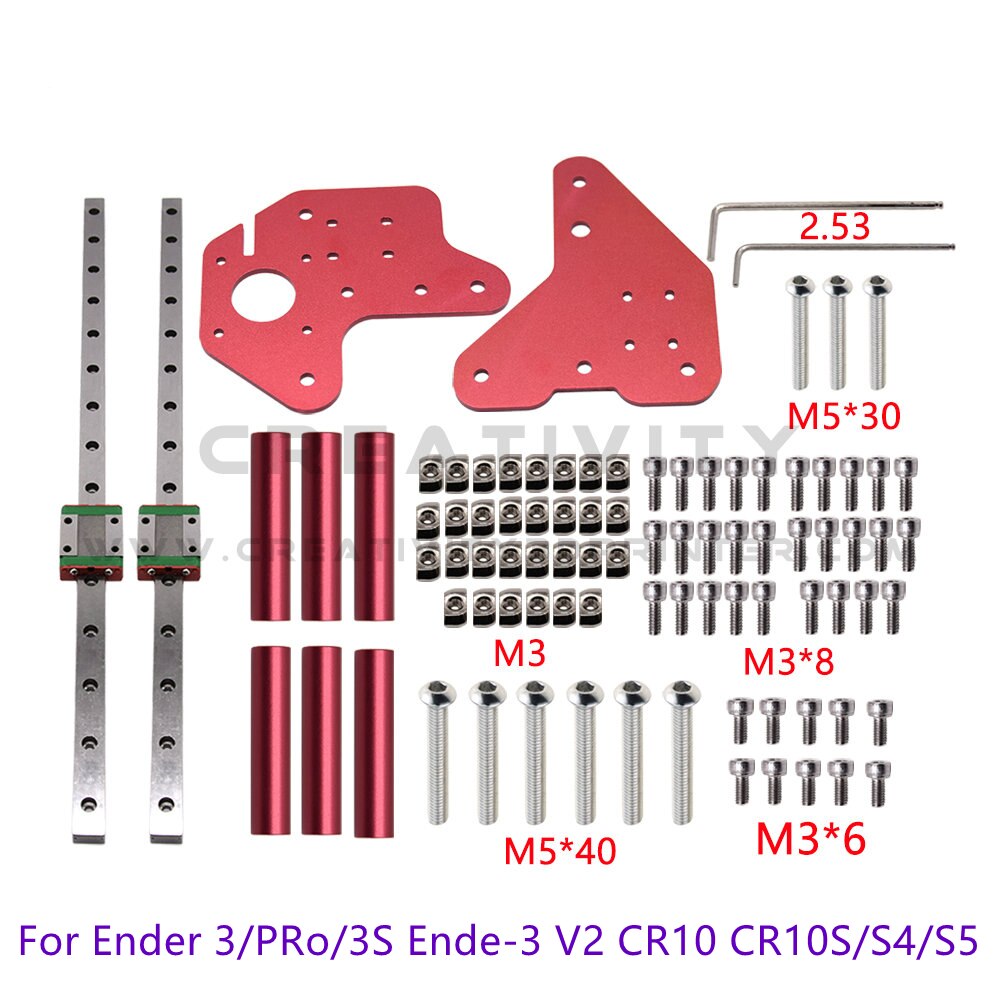 Kit de guidage de Rail linéaire à double axe Z MGN12C avec support de montage de plaque fixe pour Ender-3/3S /Ender 3 Pro/Ender-3 V2/CR10/CR10S/S4/S5