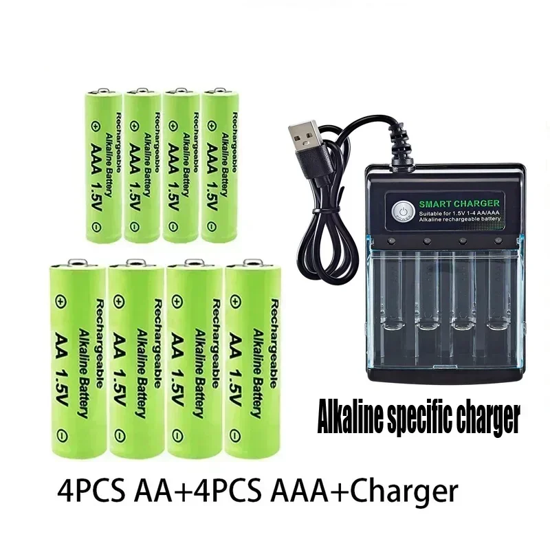 Batería recargable Original 1,5 V AA9800mAh + AAA8800mAh + cargador para ordenador reloj Radio videojuego cámara Digital AA AAAbattery: Negro