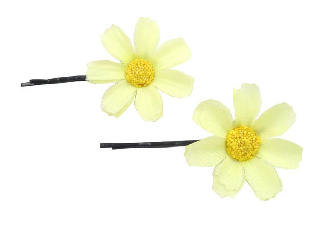 Fresh White Daisy Hair Pins Artificial Fabric Flowers Clips for Women Accessories Bride Jewelry Bridal Head Piece Party Headwear: Ivory DFA208