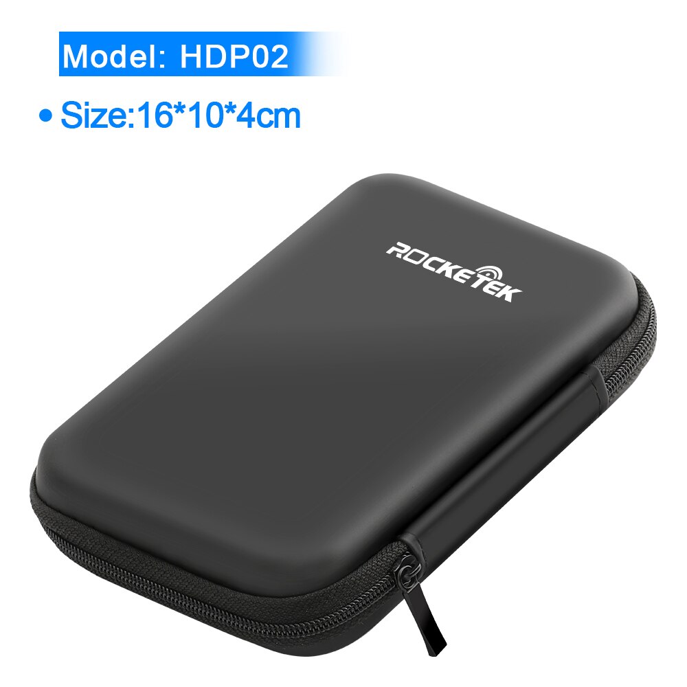 Rocketek Carrying Case External Hard Disk Protection Storage Bag for 2.5" HDD SSD Drive Cover Enclosure Power Bank Pouch Box: HDP02