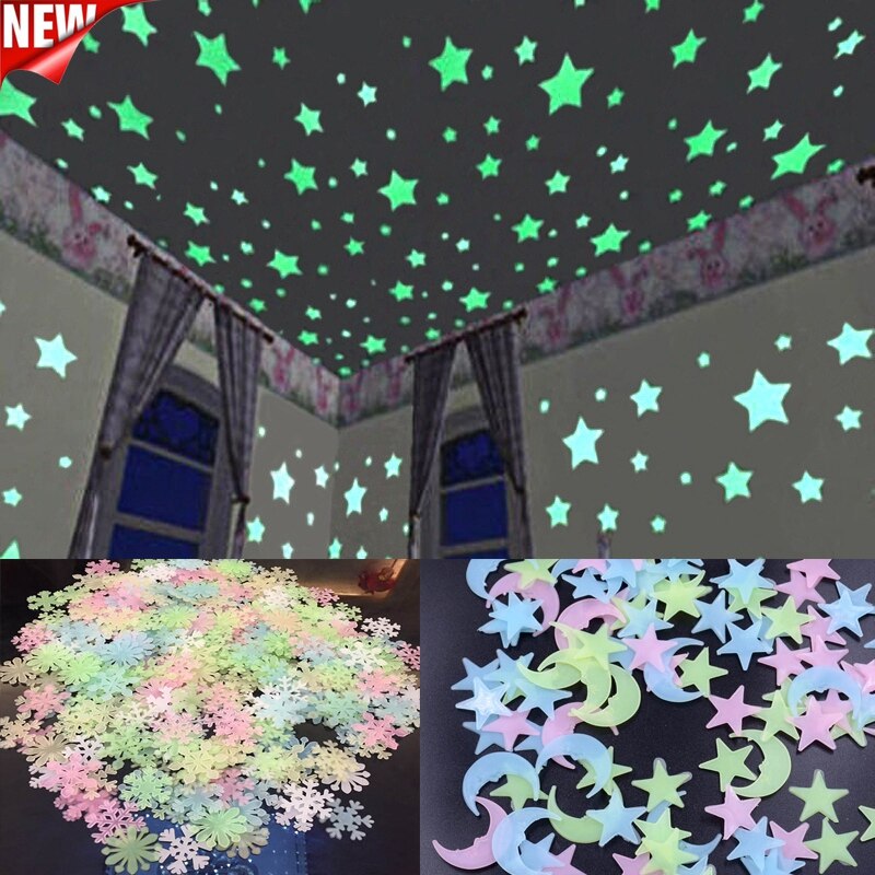 1 tasche Lumineszenz Glow in The Dark Spielzeug 3cm Leuchtende Sterne Aufkleber Schlafzimmer Sofa Fluoreszierende Malerei Spielzeug PVC Aufkleber kinder
