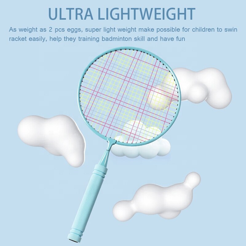 2 Stuks Kinderen Badminton Rackets Set Familie Spelen Mini Badminton Racket Lichtgewicht Grote Zweet Spot Badminton Rackets Voor Kids