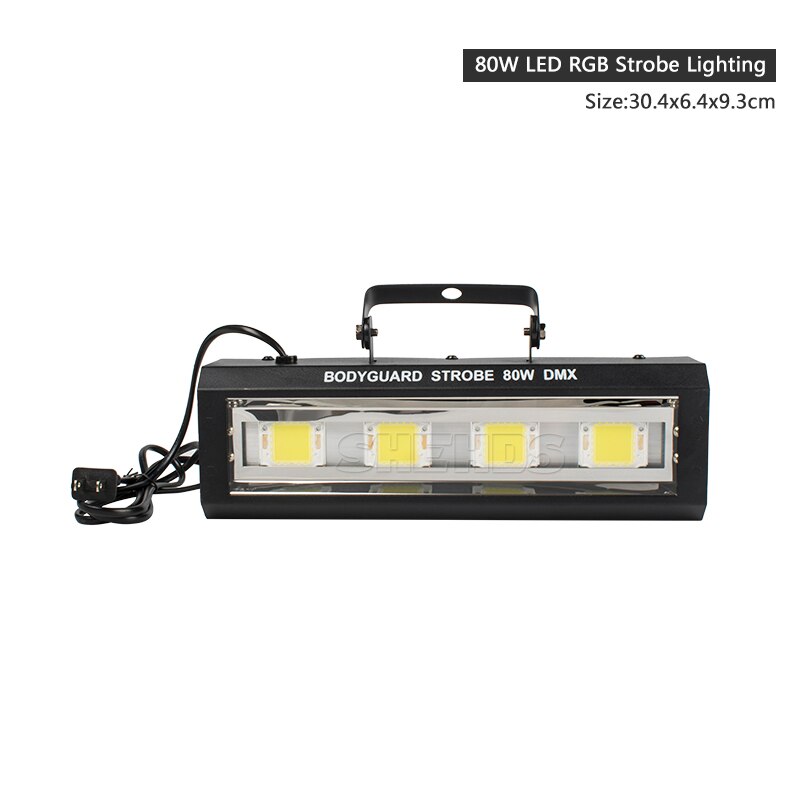 Luz estroboscópica LED RGB de 80W para DJ, efecto de escenario para discoteca, , vacaciones, boda, Culb Flash, Navidad, KTV SHEHDS: Enchufe estadounidense