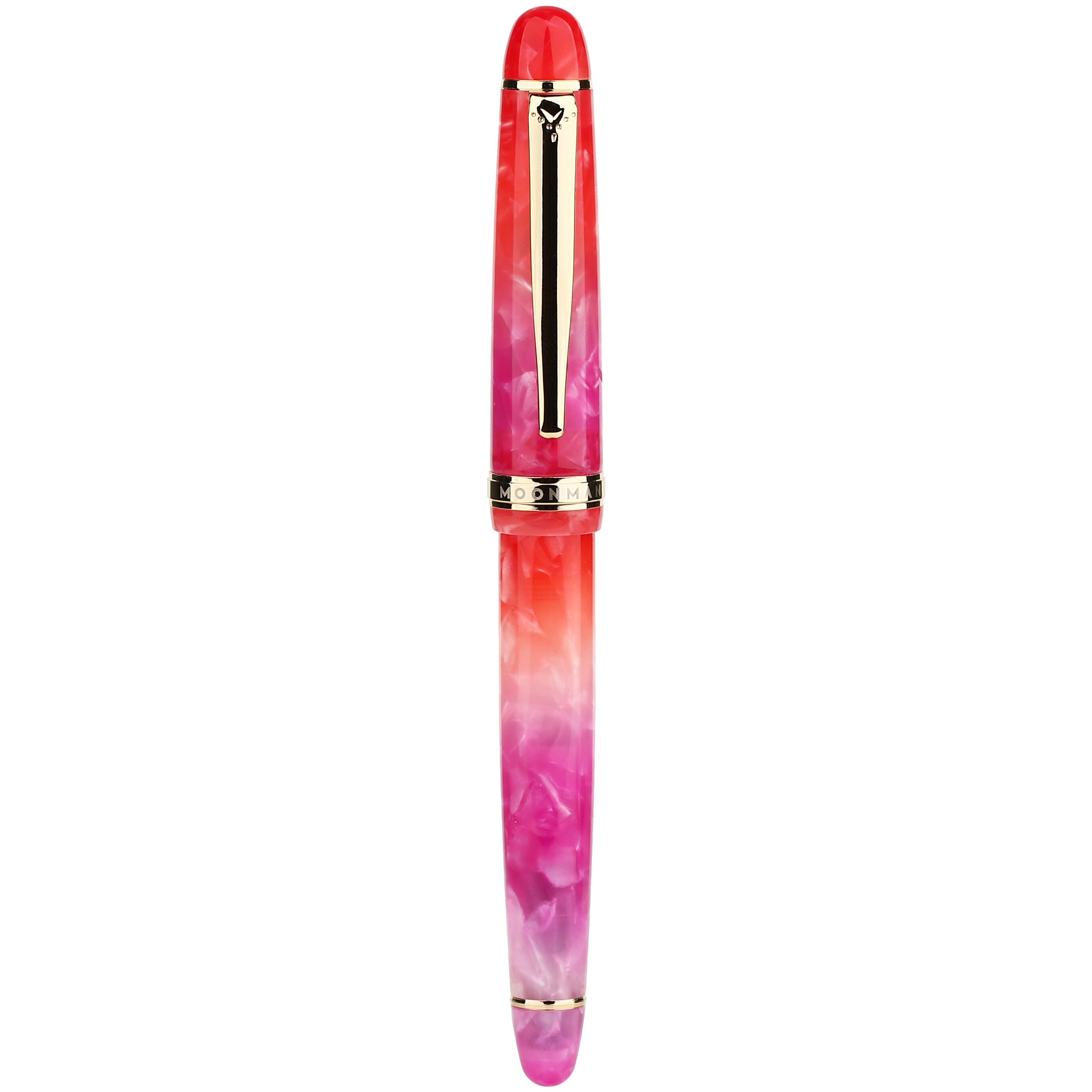 Moonman S3 Colorful Resin Fountain Pen Camouflage Gold-plated EF/F Nib Ink Pen Original Box: Pink(NO BOX) / F