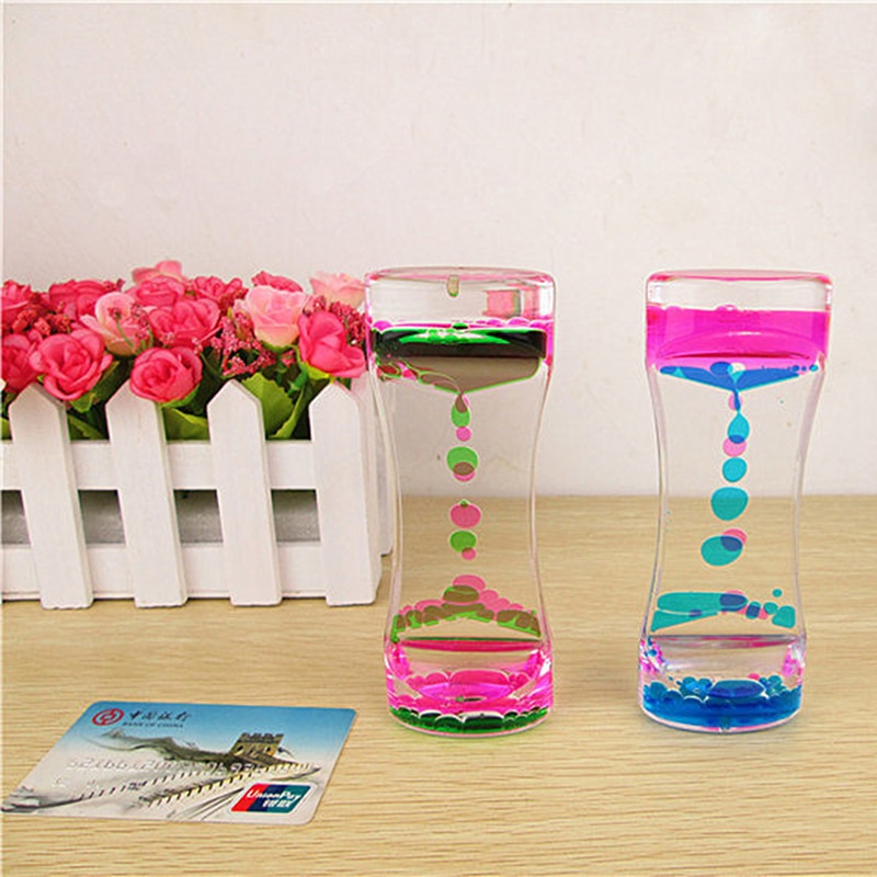 Temporizador con ilusión óptica de Color flotante, temporizador de movimiento líquido Delgado, reloj, ornamento de acrílico, vidrio líquido, escritorio, aceite Visual, Y0Y5, 1 unidad
