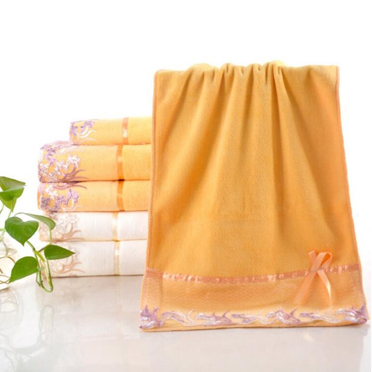 Super fine fiber thickened water absorption soft skin friendly antibacterial bath towel adult love hotel shower cool bath beach: Orange / 1 piece 70x140vm