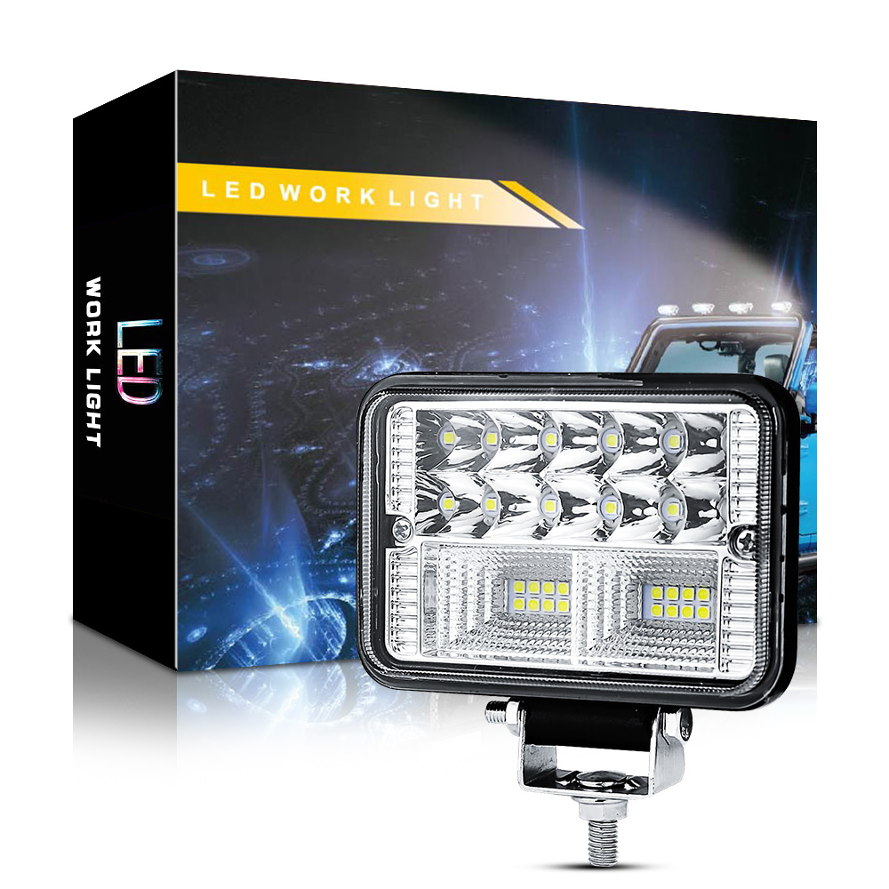 Luz LED de trabajo para remolque de camión, faro antiniebla de alto brillo de 4 pulgadas, 26LED, 12V y 24V, accesorios para coche