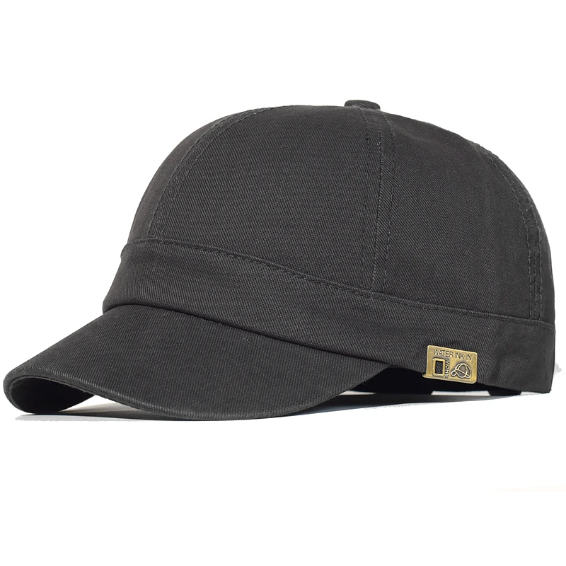 Vintage Short Brim Baseball Cap Cotton Men Women Soft Dad Hat Adjustable Trucker Style Low Profile Caps: WHITE