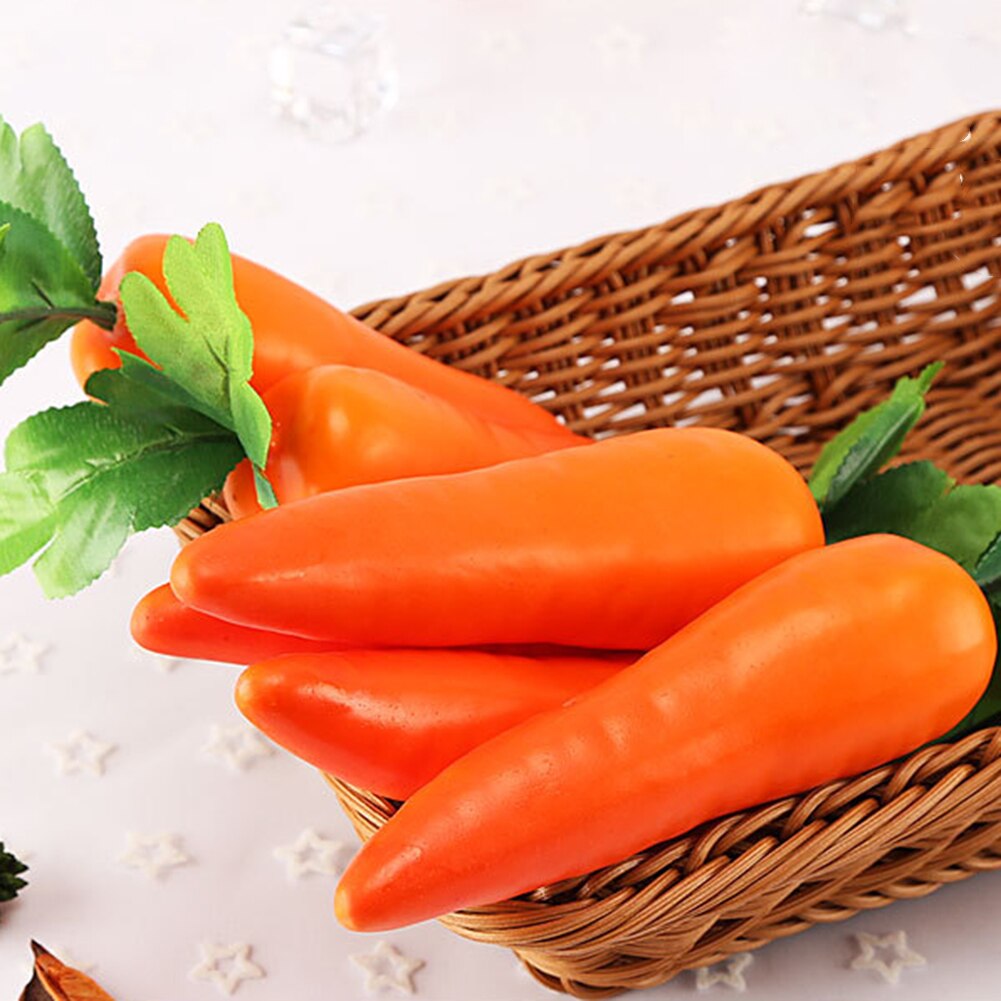 Mini gulrøtter kunstig plast skum gulrot frukt og grønnsaker bær butikk dekorativ fotografering rekvisitter hjem kjøkken dekor