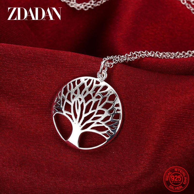 Zdadan 925 Sterling Zilveren Boom Van Het Leven Ketting Voor Vrouwen Mode Bruiloft Sieraden