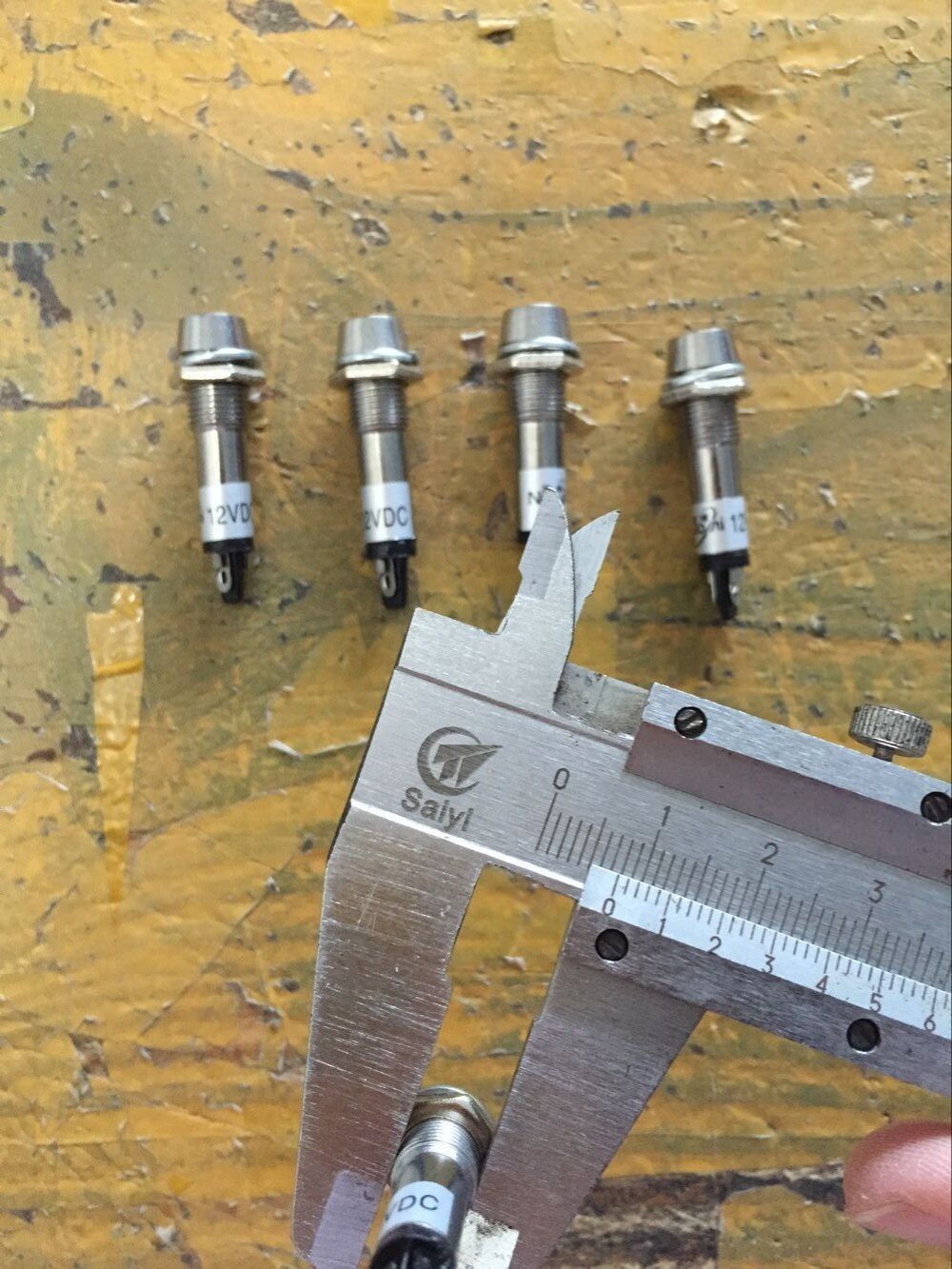 5 Pcs Panel Mounting Yellow Light Indication LED Signal Lamp DC 12V