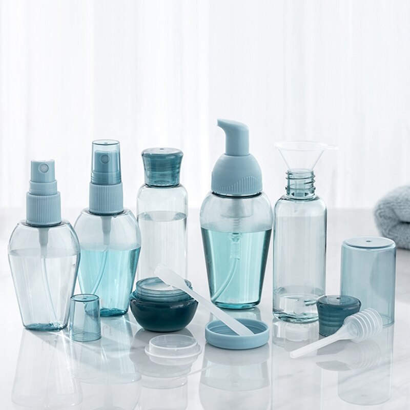 Reisformaat toiletflessenset, cosmetische make-up vloeistofcontainers, lekvrije reisaccessoire met opbergvakje voor mannen en vrouwen , 4