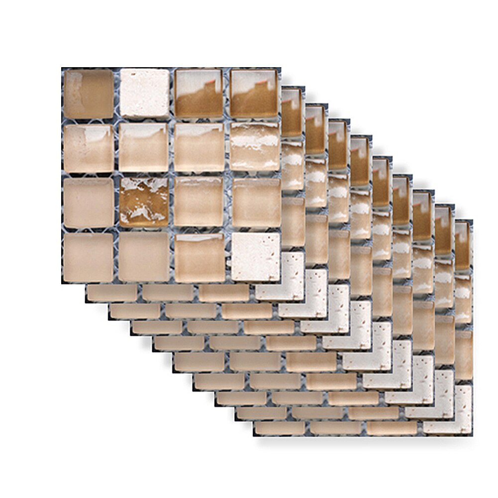 10 x 10cm diy kjøkken dårlig hjemme fliser klistremerke 10 stk / sett årgang mosaikk vegg fliser klistremerke vanntett selvklebende gulvdekaler: 08